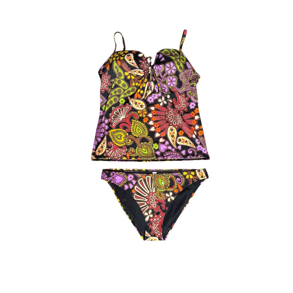 Victoria's Secret Tankini Set Womens 38C/M Y2K Multicolor Floral‎ Paisley